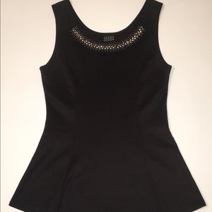 Sleeveless, Crewneck Beaded Blouse